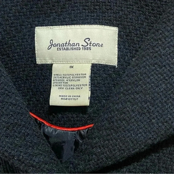 Jonathan Stone Women's Sleeved Cape Coat Size M Black Full Button - Picture 3 of 7